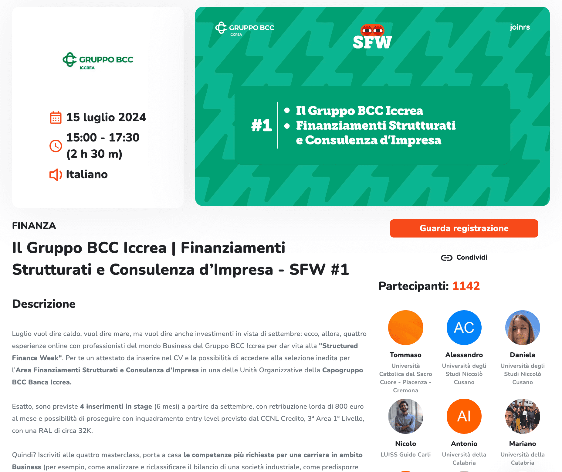 BCC ICCREA - stage - annunci - joinrs