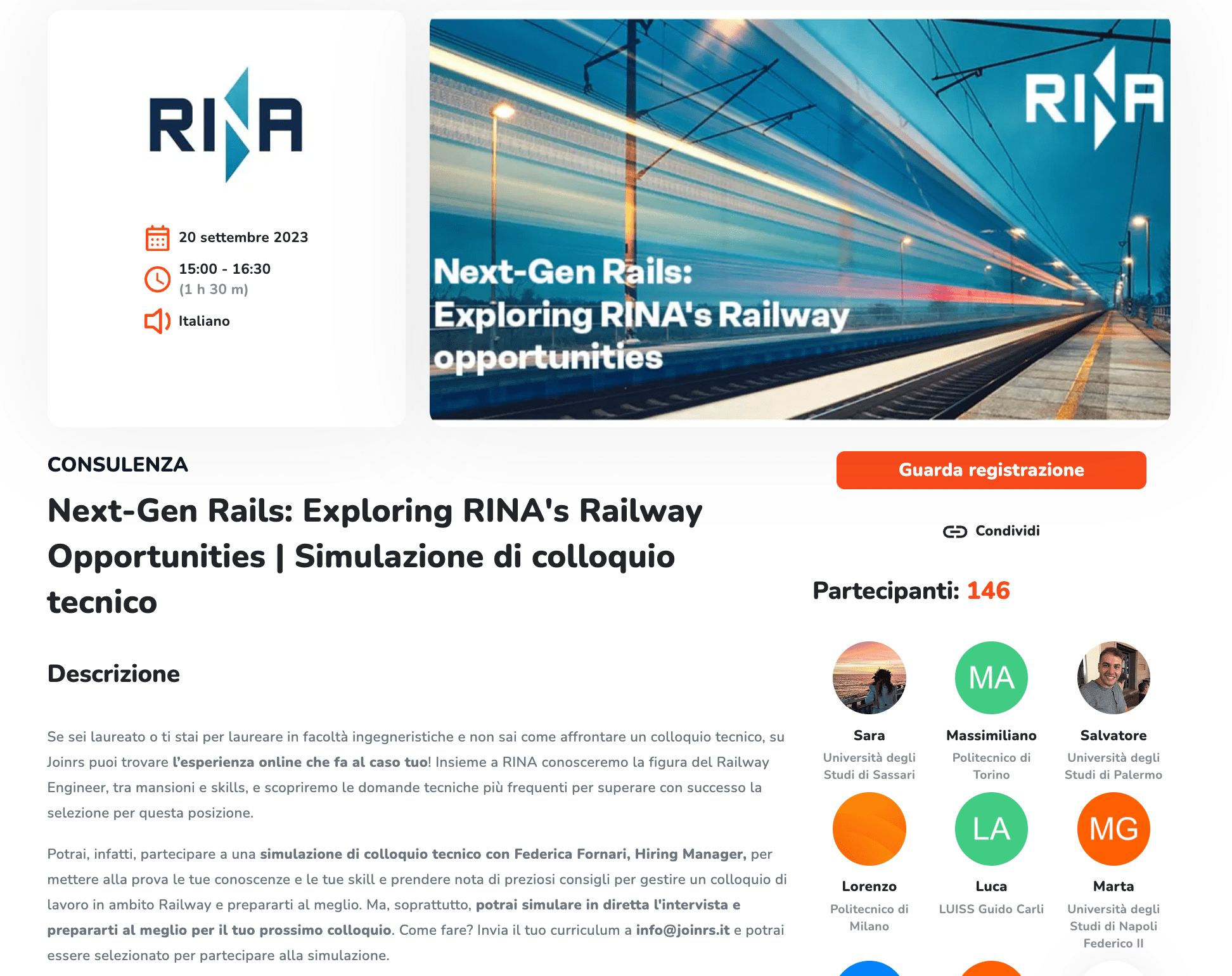 Rina Esperienza Online Joinrs